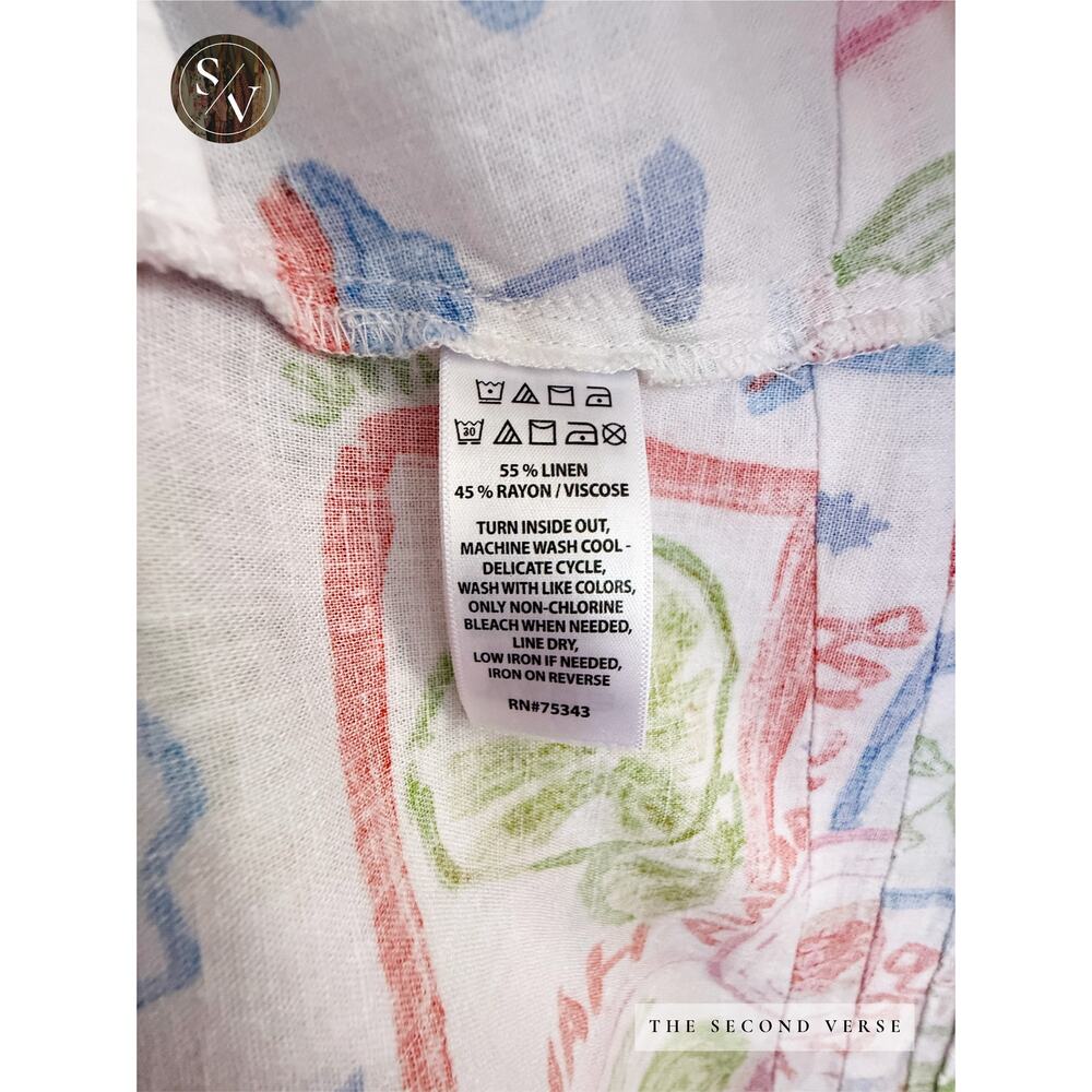 NEW CYNTHIA ROWLEY Girls Just Want To Have Brunch Mini Woven Linen Dress Large - Picture 8 of 11